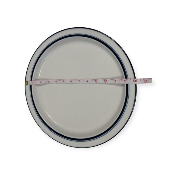 Dansk Bistro White & Blue Ceramic Serving Platter 13" Round Elegant Design - Picture 4 of 5